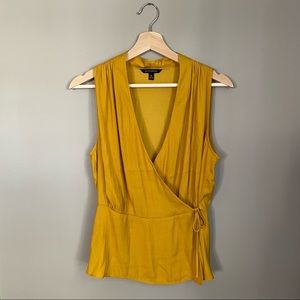 Banana Republic Wrap Top, rich goldenrod, size Medium